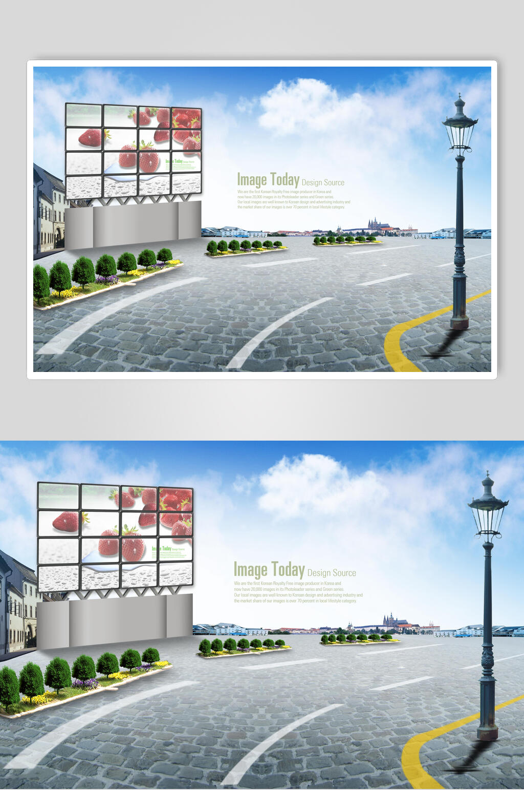 个性高端路灯地标科技城市发展海报素材