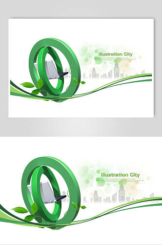 科技创意绿色城市发展海报
