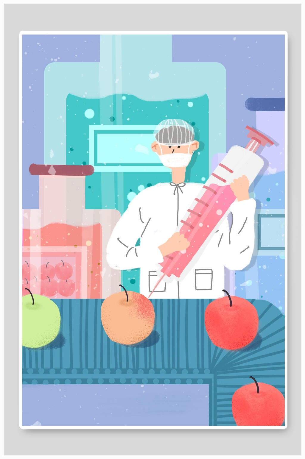 卡通医生医疗安全手术插画素材