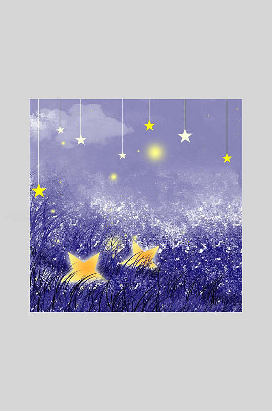 夜晚星星插画图片-夜晚星星插画素材下载-众图网