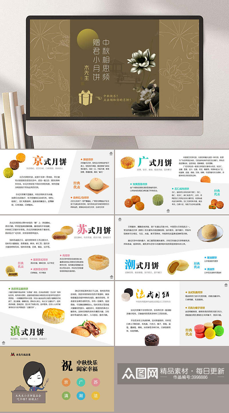 中国古风月饼介绍PPT素材