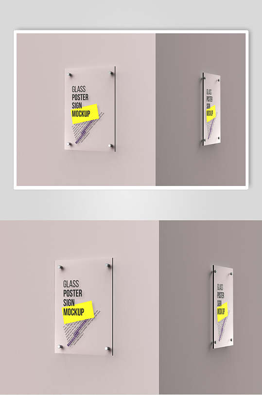 英文透明大气创意亚克力门牌样机-众图网