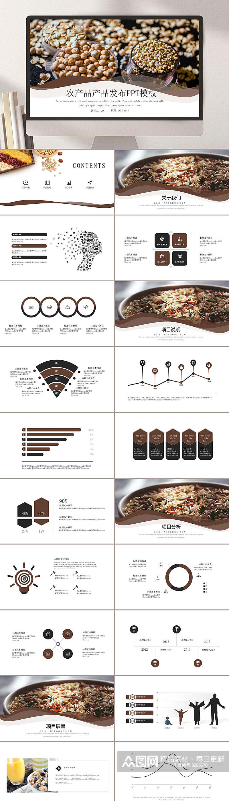 简约农产品农业粮食PPT素材