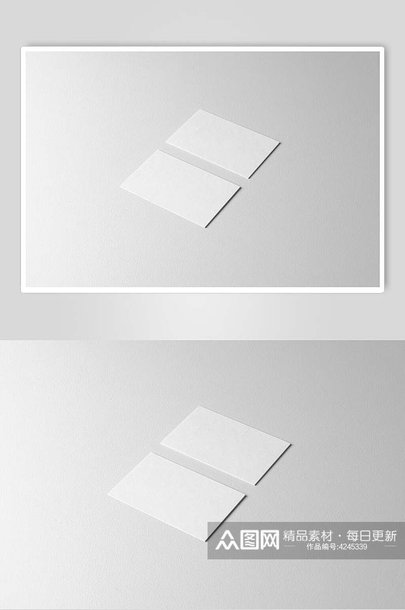 方形灰色大气创意名片贴图展示样机素材