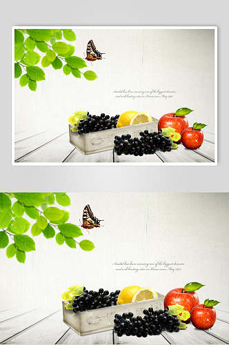 叶子水果干春天海报