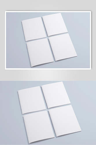 蓝白方形大气创意书籍画册贴图样机