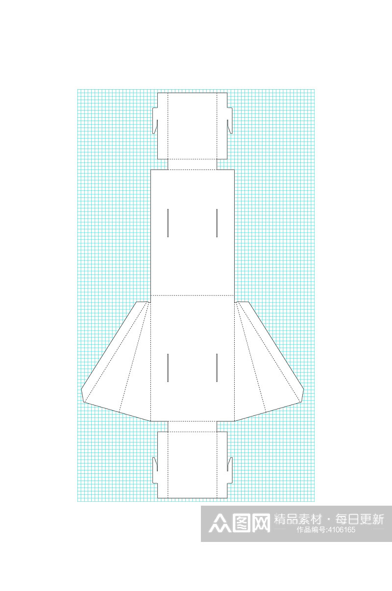 弧形包装盒矢量展开图素材