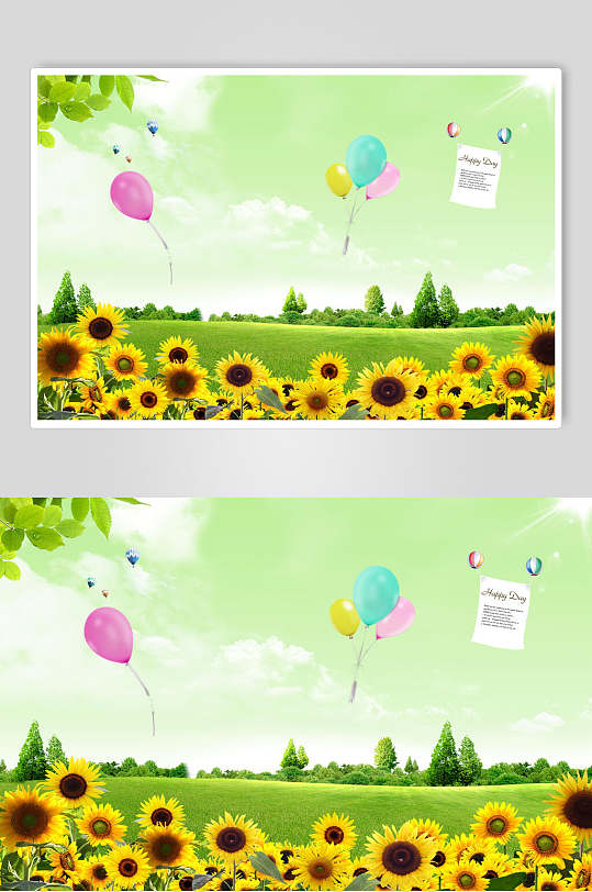 春天花儿气球海报