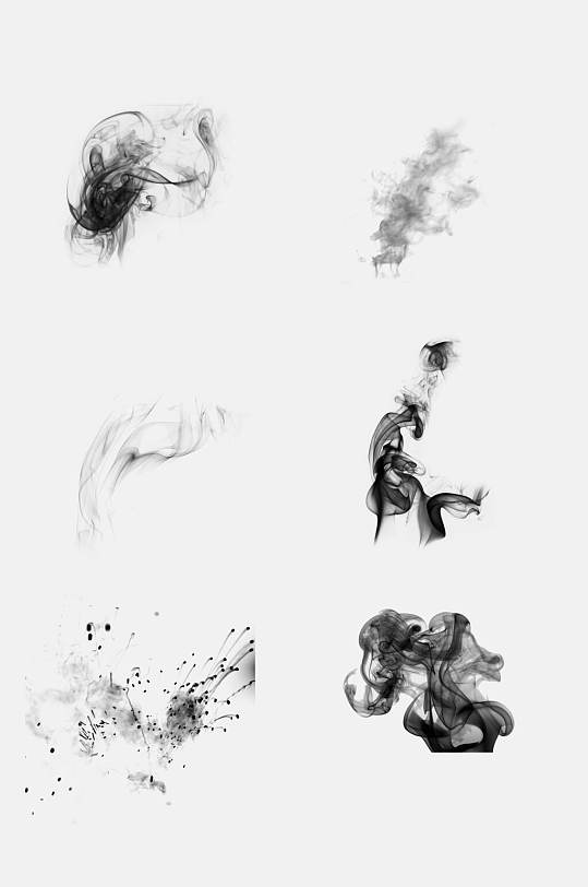 水墨黑色烟雾免抠素材