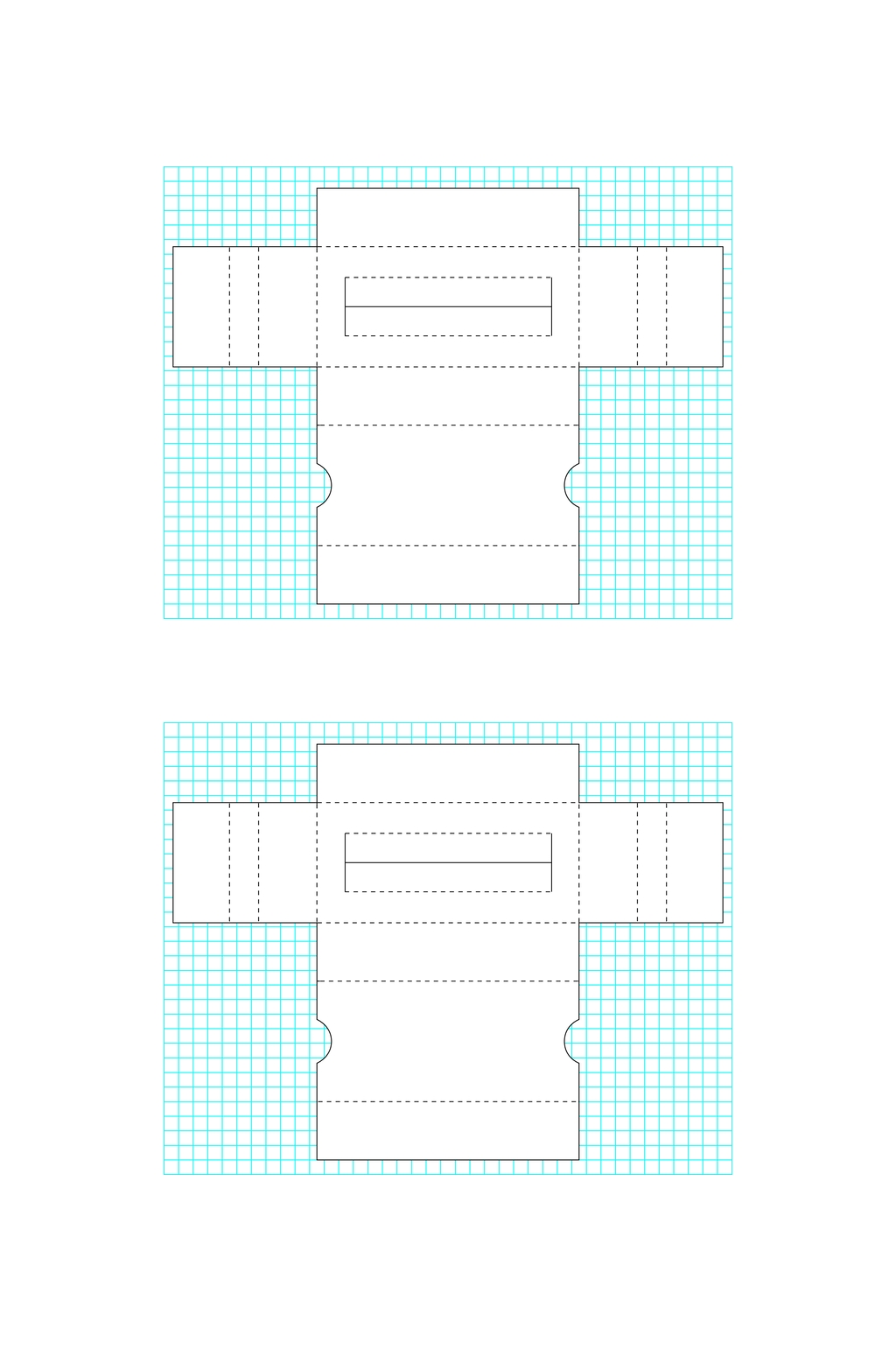 方形包装盒矢量展开图包装刀模图