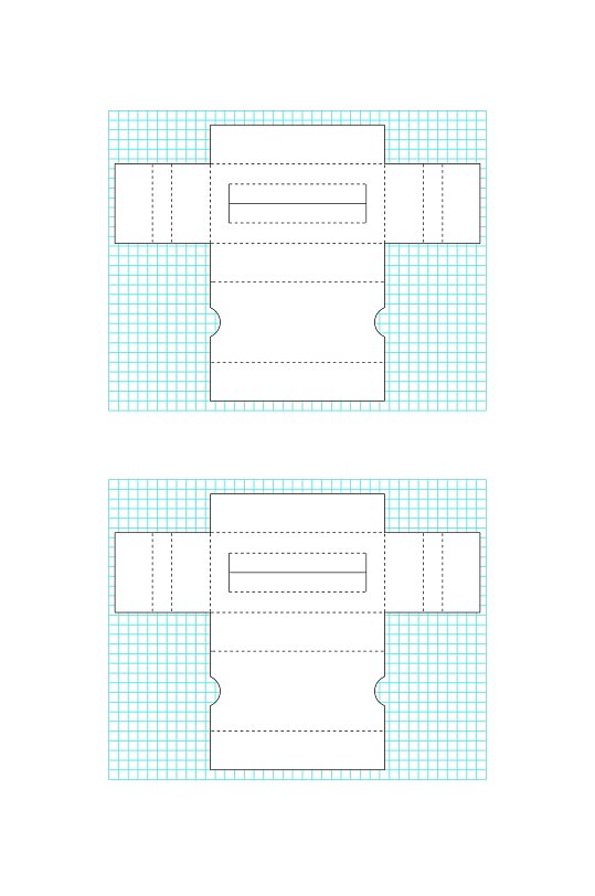 方形包装盒矢量展开图包装刀模图