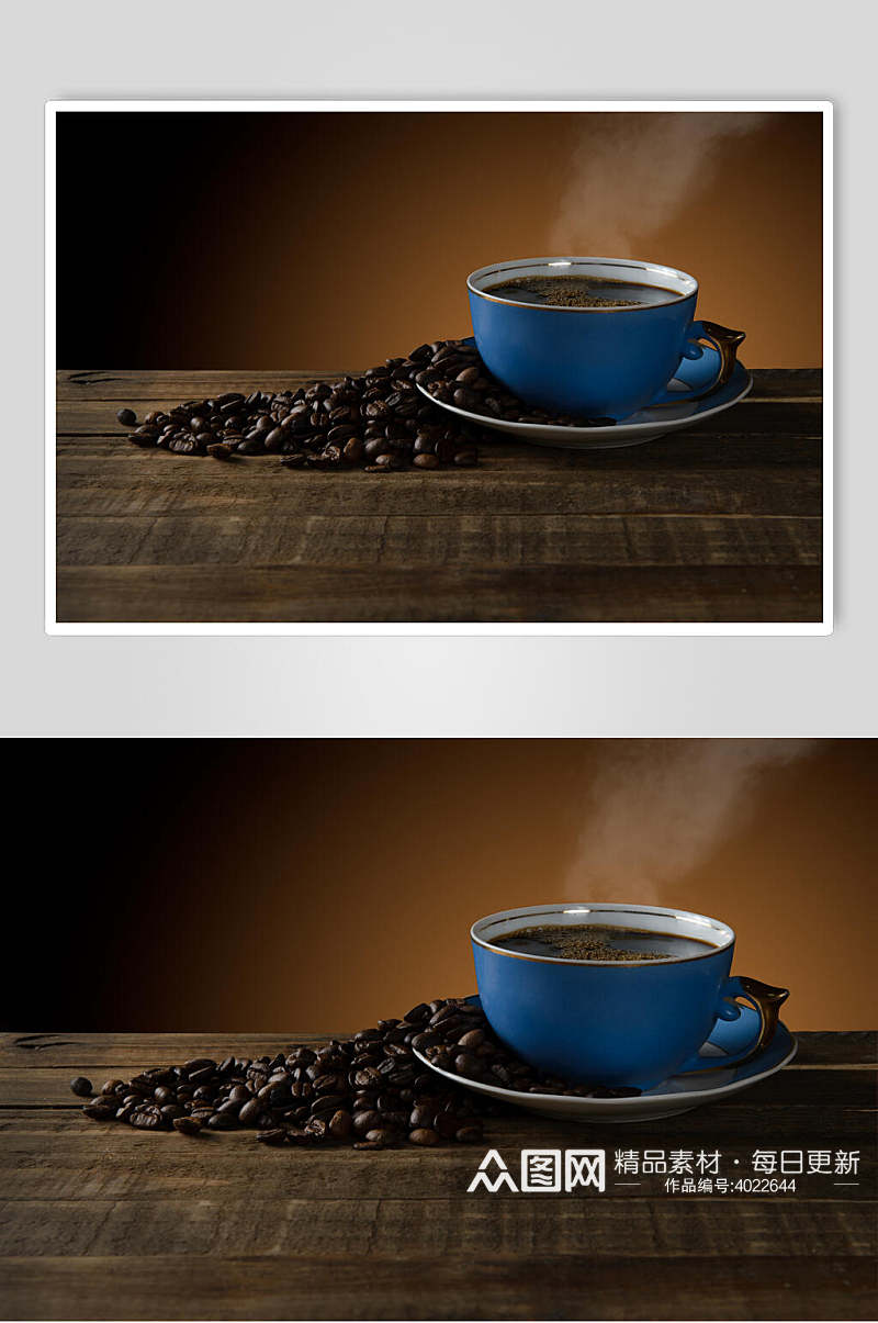 高端大气咖啡豆液体烟雾棕咖啡图片素材