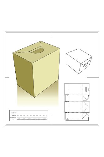 抽纸包装盒矢量展开图包装刀模图