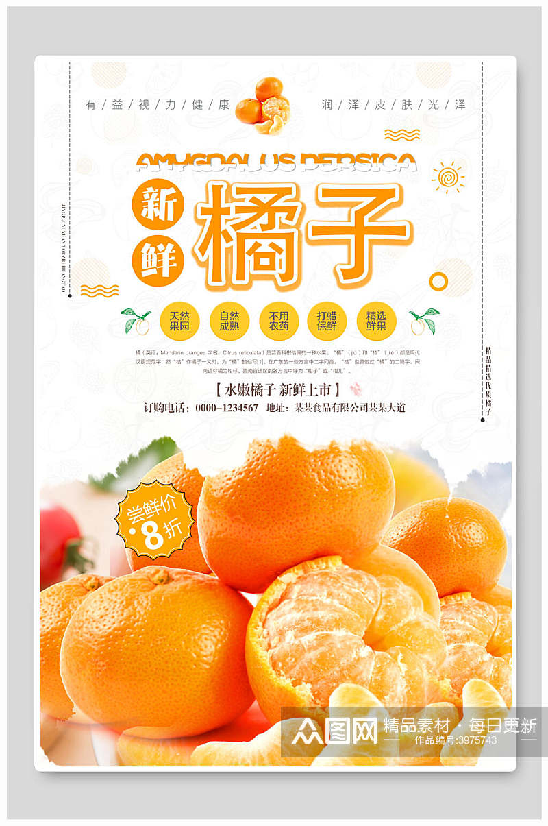 新鲜橘子水果海报素材