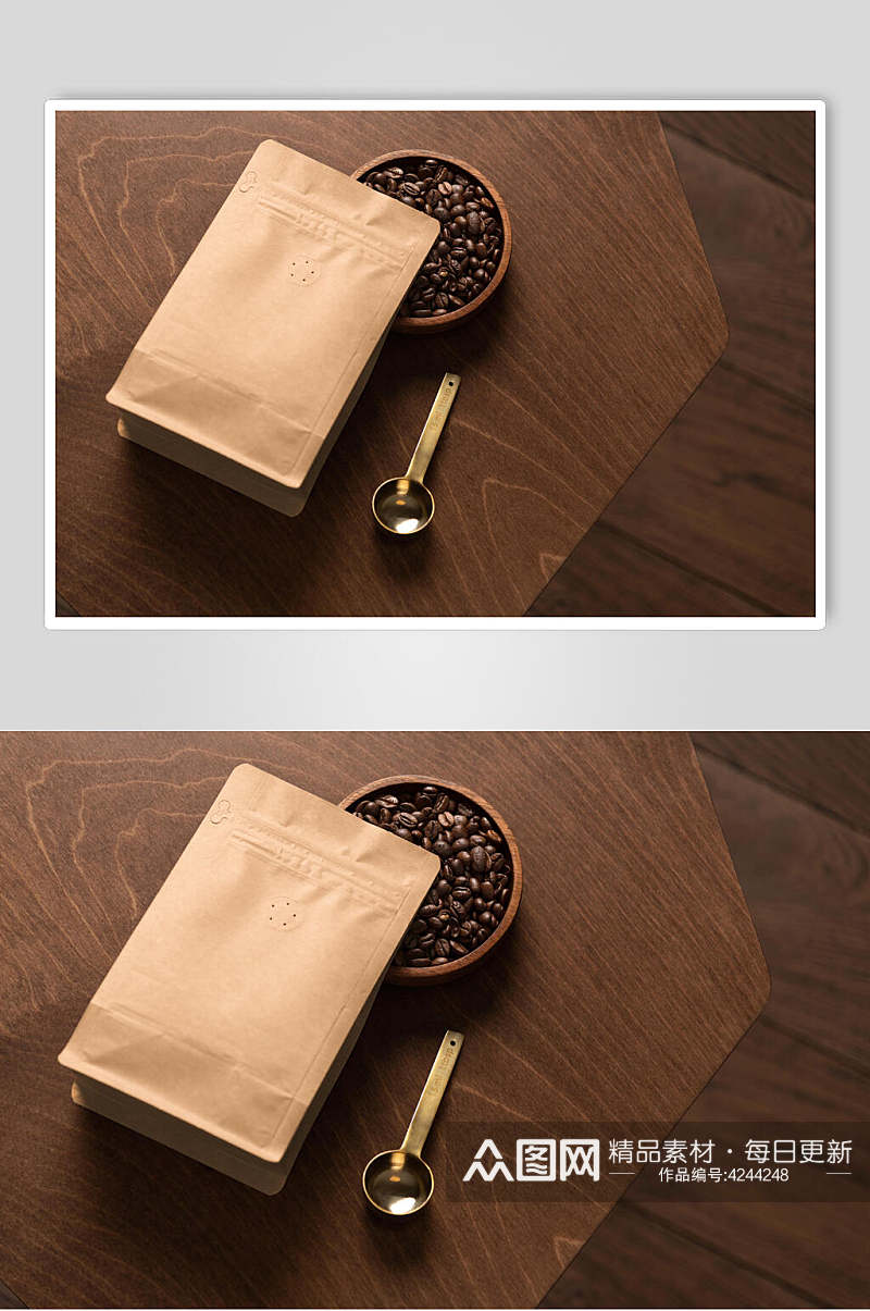 创意牛皮纸袋咖啡品牌样机素材