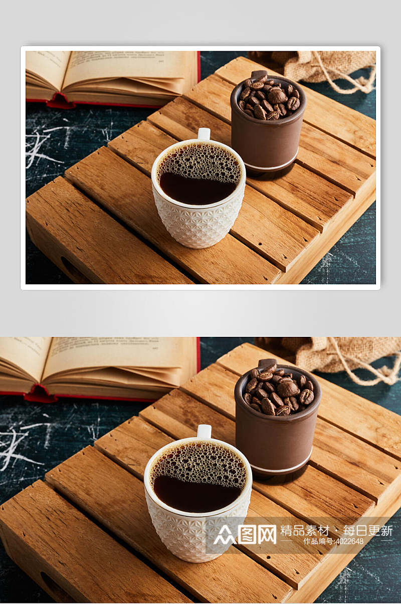 茶杯液体气泡木板高端大气咖啡图片素材