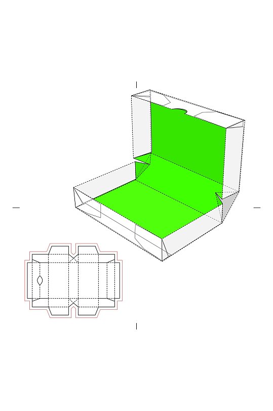 创意包装盒纸盒展开矢量模板