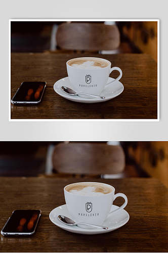 手机咖啡杯品牌VI智能贴图样机