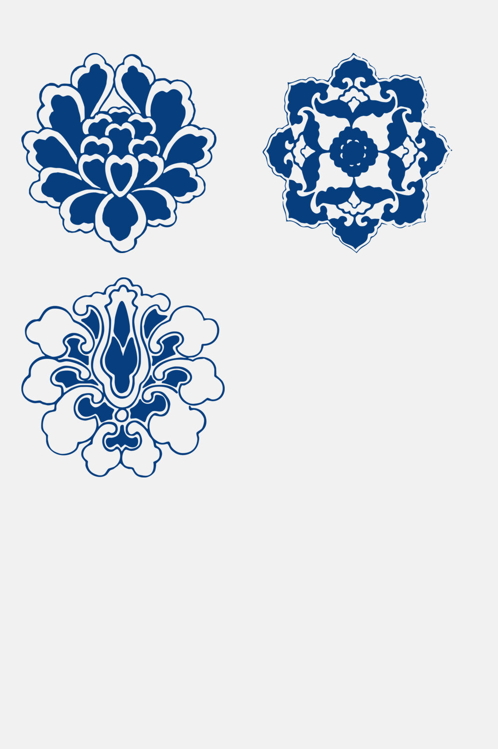 青花瓷花纹免抠素材素材