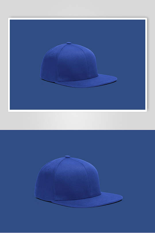 蓝色棒球帽文创vi设计样机