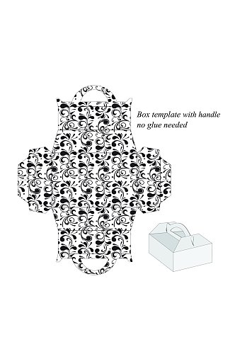 黑白礼品盒产品矢量设计刀模图