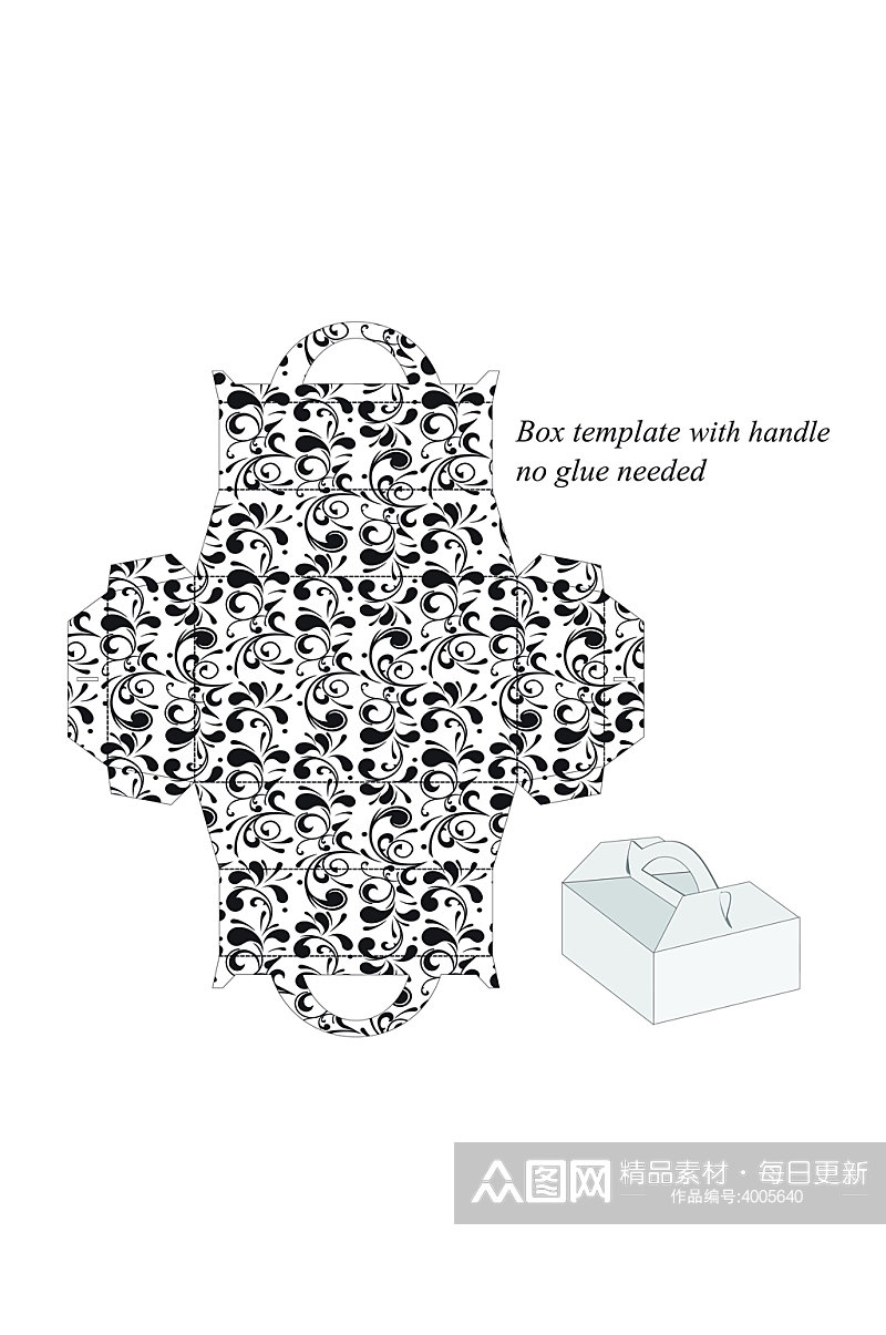 黑白礼品盒产品矢量设计刀模图素材