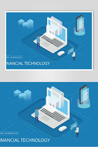 互联网笔记本电脑金融货币素材
