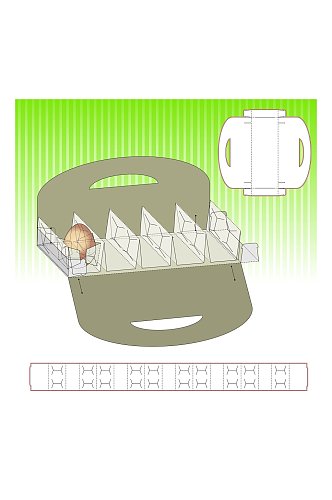 线条包装盒纸盒展开矢量模板