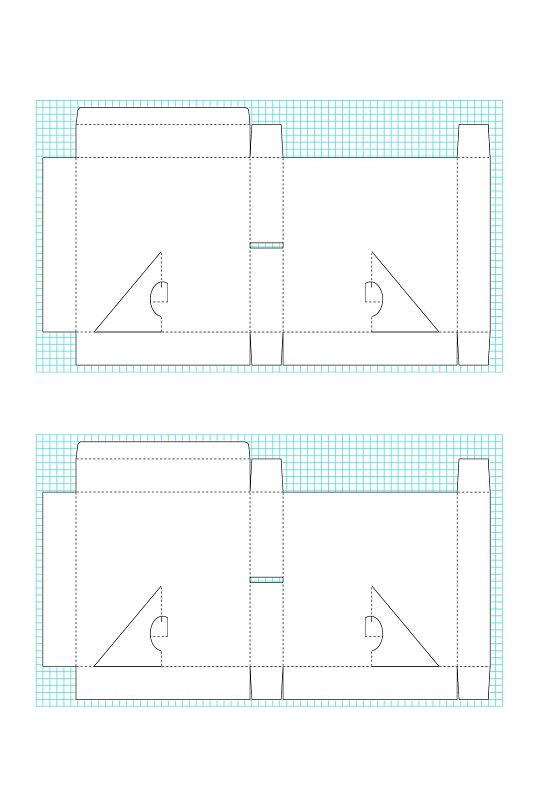 三角包装盒矢量展开图包装刀模图