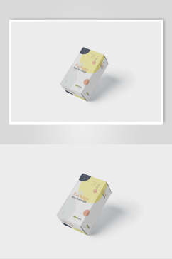 盒子黄白色品牌包装智能贴图VI样机
