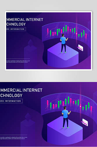 紫色背景互联网金融货币素材