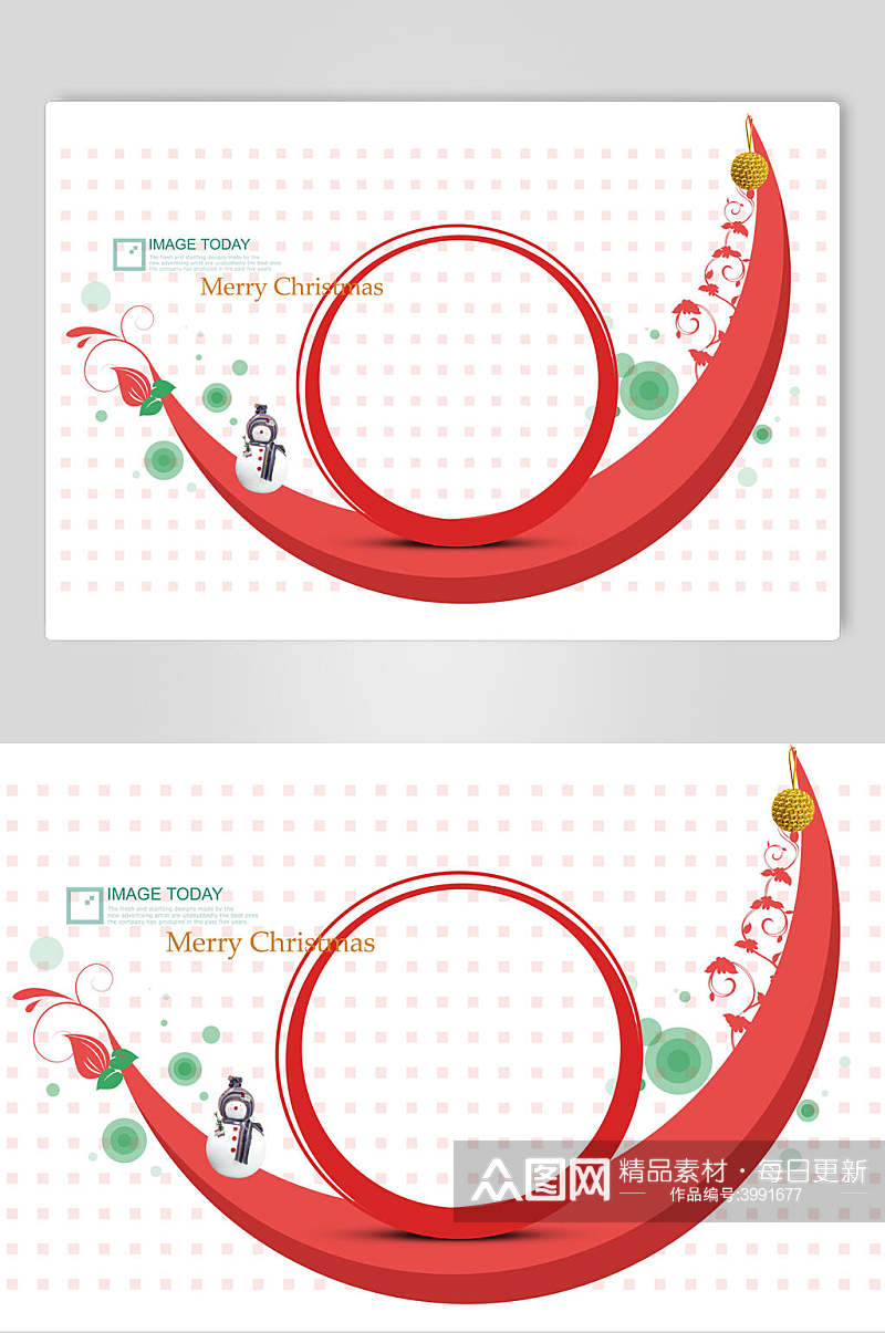 红色简约圣诞节素材素材