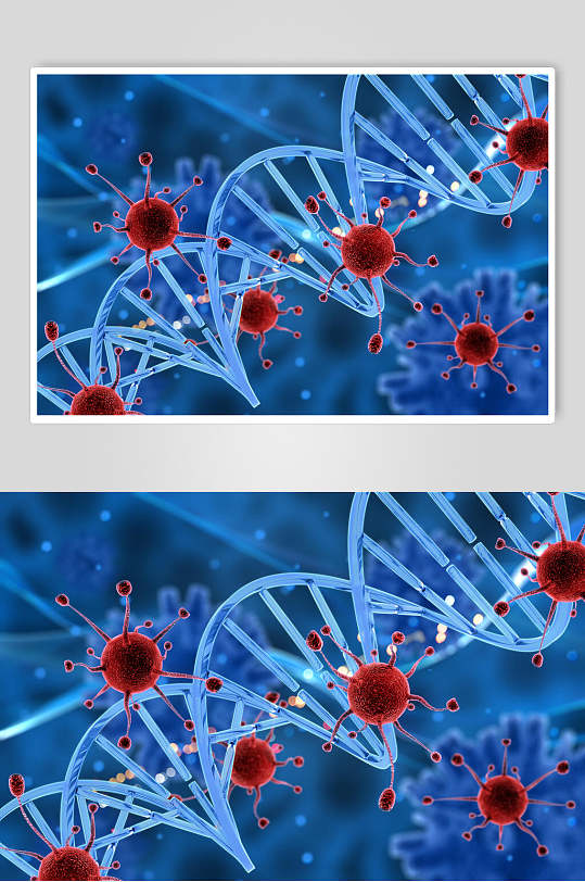 红色多爪细胞医学病毒图片