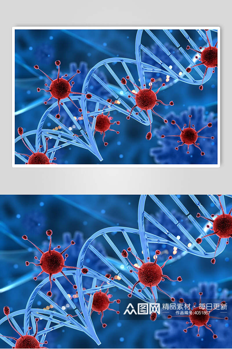 红色多爪细胞医学病毒图片素材