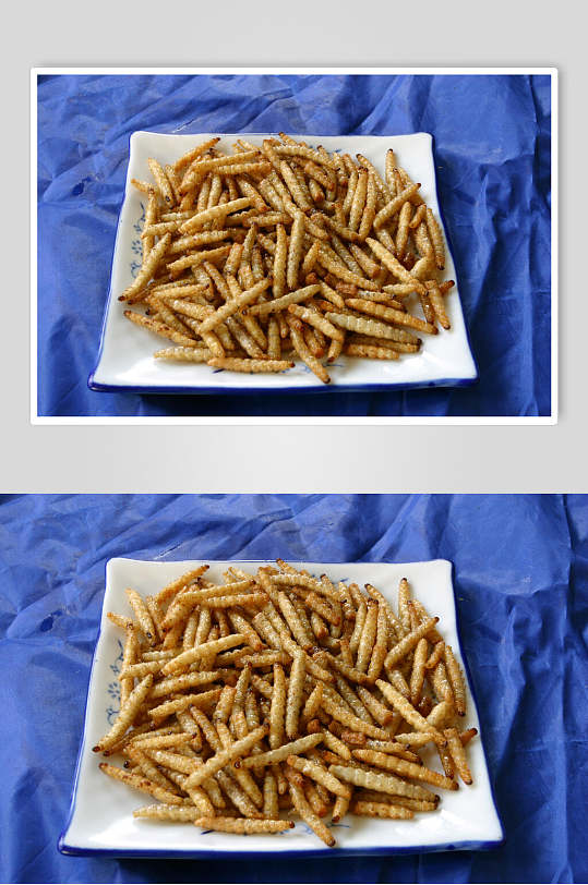 傣味油炸竹虫家常菜品图片