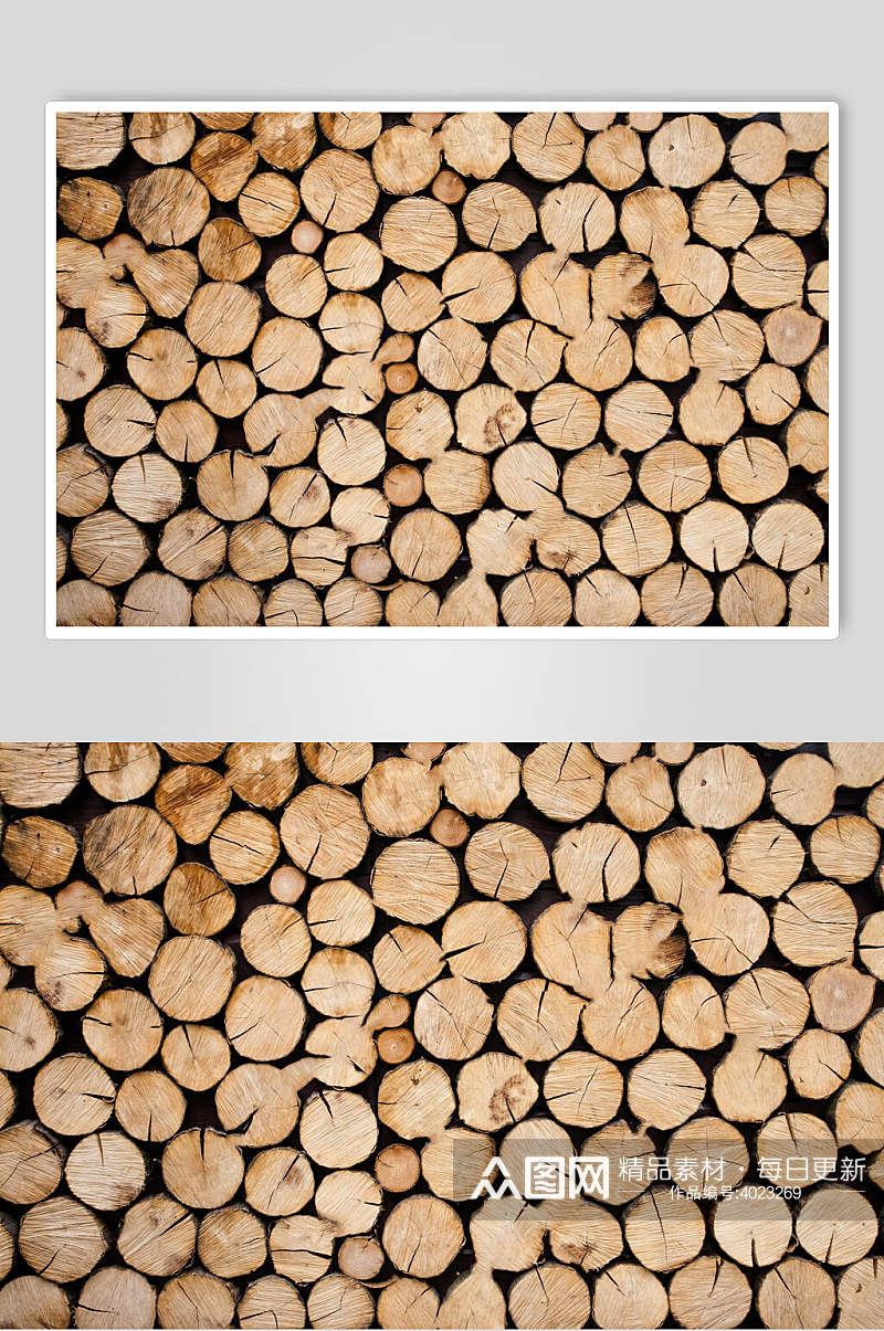 高端大气裂缝棕色圆木桩木纹面图片素材