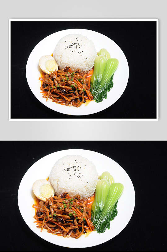 胡萝卜青菜盖浇饭高清图