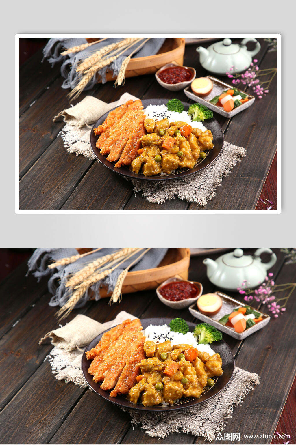 精美烤肉拌饭图片素材