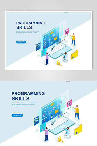 互联网技术编程矢量素材
