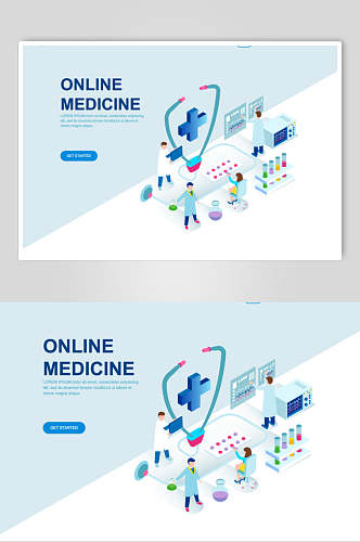 创意医疗互联网技术编程矢量素材
