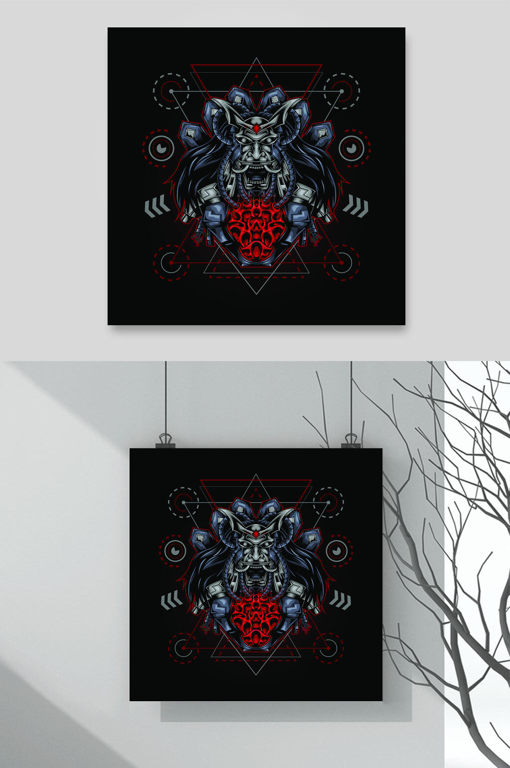 红色时尚机甲怪兽卡通插画图案矢量素材素材
