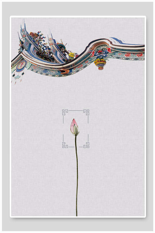 时尚手绘高端创意灰古典中国风背景