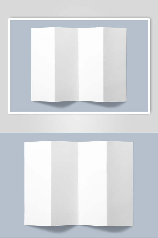 折痕阴影长方形白折页纸张样机
