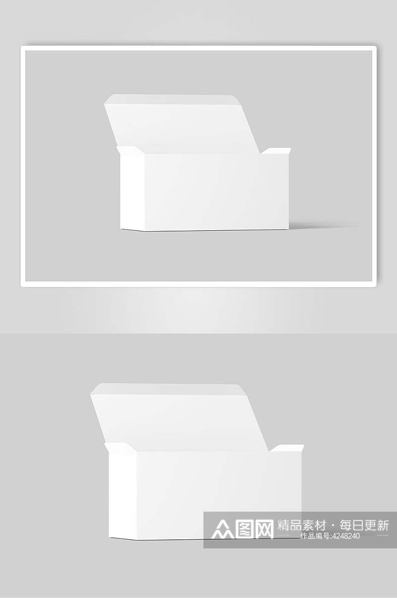 立体方形阴影灰白色包装盒样机素材