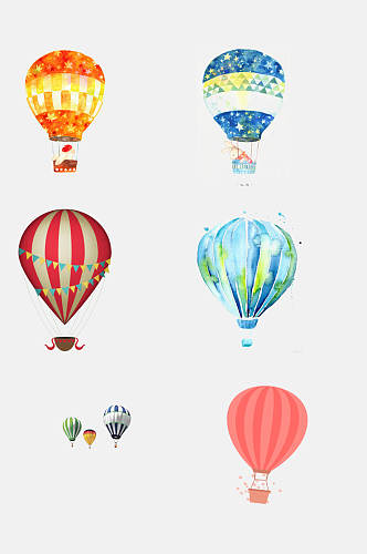 时尚手绘卡通气球热气球免抠素材