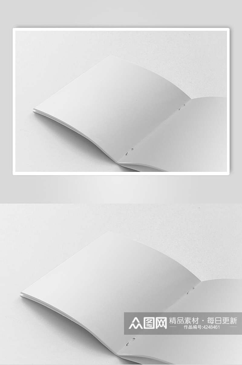 折痕阴影长方形灰白色画册样机素材