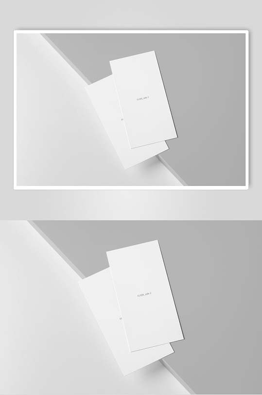 长方英文灰白色门票优惠券样机