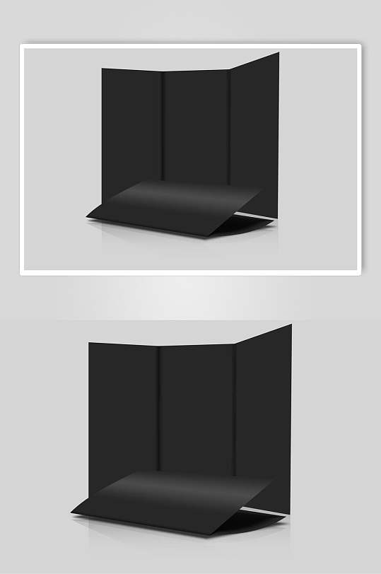 长方形折叠灰白色折页纸张样机