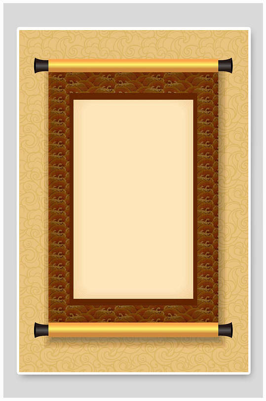 高端大气卷轴花纹矢量素雅古风背景