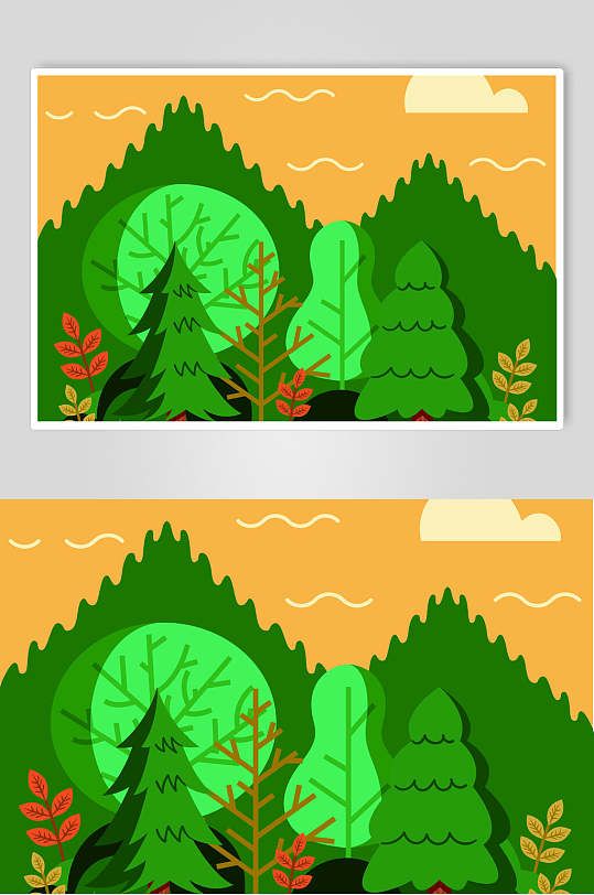 唯美大气植物风景插画